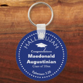 Custom Dark Blue HALLELUJAH Christlich Graduate Schlüsselanhänger (Vorderseite)