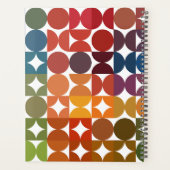 Custom Dark Blue Orange Magenta Red Retro Muster Planer (Rückseite)