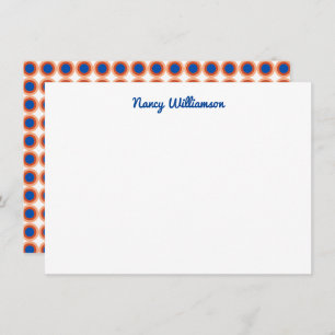 Custom Dark Blue Orange Maroon Retro Name Mitteilungskarte