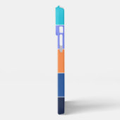 Custom Dark Blue Türkise Orange Violet Streifen iPhone Hülle (Linke Seite)