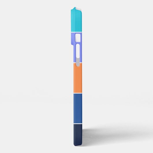 Custom Dark Blue Türkise Orange Violet Streifen iPhone Hülle (Linke Seite)