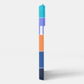 Custom Dark Blue Türkise Orange Violet Streifen iPhone Hülle (Rechte Seite)