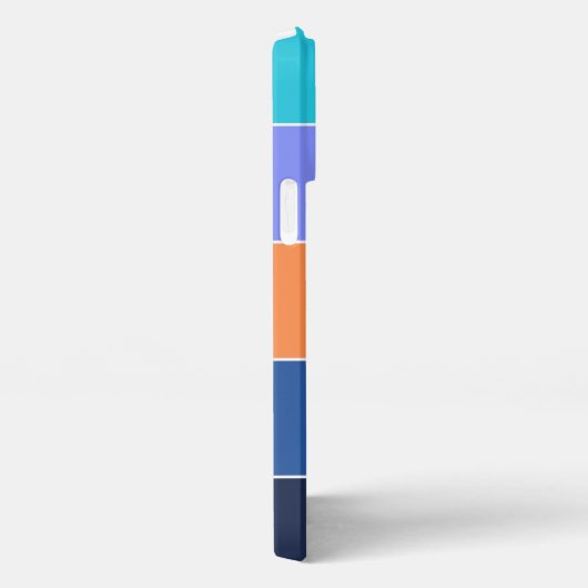 Custom Dark Blue Türkise Orange Violet Streifen iPhone Hülle (Rechte Seite)