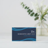 Custom Dark Bright Blue White Doctors Extravagant Visitenkarte (Stehend Vorderseite)