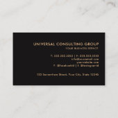 Custom Dark Brown Black Gold Beruflich Visitenkarte (Rückseite)