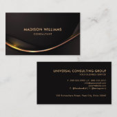 Custom Dark Brown Black Gold Beruflich Visitenkarte (Vorne/Hinten)