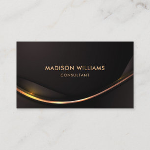 Custom Dark Brown Black Gold Beruflich Visitenkarte