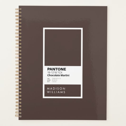 Custom Dark Brown Notebook | Personalisiert Schoko Planer (Vorderseite)