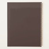 Custom Dark Brown Notebook | Personalisiert Schoko Planer (Rückseite)