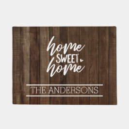 Custom Dark Brown Wood Look | Zuhause Sweet Zuhaus Fußmatte