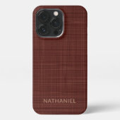 Custom Dark Burgundy Wine Red Textern Muster iPhone Hülle (Rückseite)