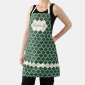 Custom Dark Charleston Green Ivory Trellis Muster Schürze (InSitu)