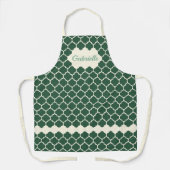 Custom Dark Charleston Green Ivory Trellis Muster Schürze (Vorderseite)