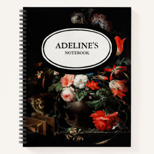 Custom Dark Floral Notebook Notizblock