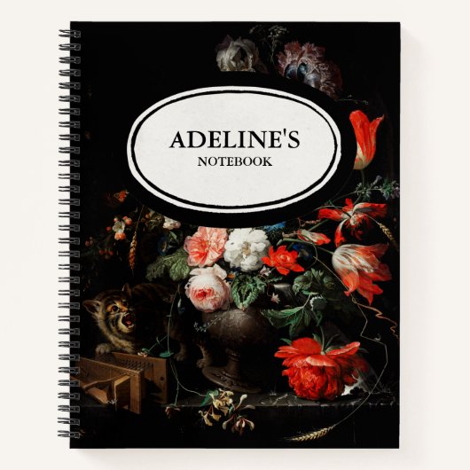 Custom Dark Floral Notebook Notizblock (Vorderseite)