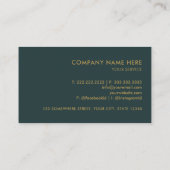 Custom Dark Forest Green Gold Solid Beruflich Visitenkarte (Rückseite)