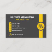 Custom Dark Grau Black Yellow Creative & Media Visitenkarte (Rückseite)