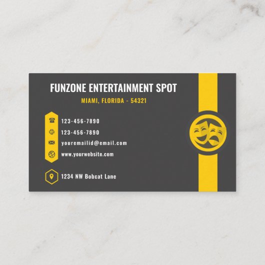 Custom Dark Grau Black Yellow Creative & Media Visitenkarte (Rückseite)