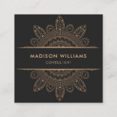 Custom Dark Grau Brown Pink Peach Beruflich Quadratische Visitenkarte (Vorderseite)