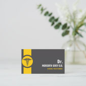 Custom Dark Gray Black Yellow Doctor Extravagant Visitenkarte (Stehend Vorderseite)