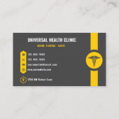Custom Dark Gray Black Yellow Doctor Extravagant Visitenkarte (Rückseite)