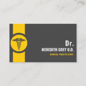 Custom Dark Gray Black Yellow Doctor Extravagant Visitenkarte (Vorderseite)