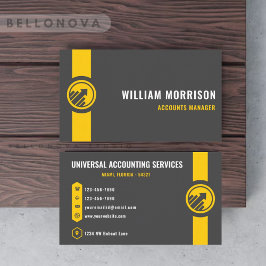 Custom Dark Gray Black Yellow Finance Beruflich Visitenkarte