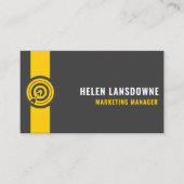 Custom Dark Gray Black Yellow Marketing Profession Visitenkarte (Vorderseite)