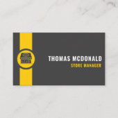 Custom Dark Gray Black Yellow Retail Shop Visitenkarte (Vorderseite)
