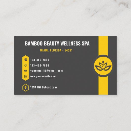 Custom Dark Gray Black Yellow Transportation Visitenkarte (Rückseite)