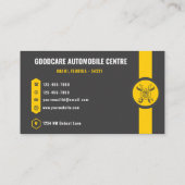 Custom Dark Gray Black Yellow Transportation Visitenkarte (Rückseite)