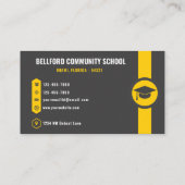 Custom Dark Gray Black Yellow Uni Beruflich Visitenkarte (Rückseite)