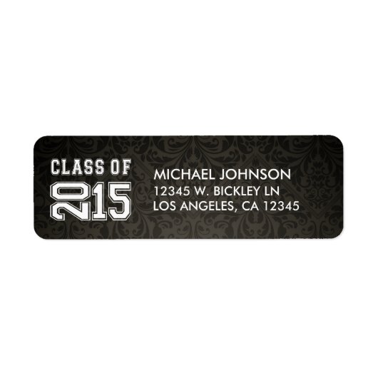 Custom Dark Gray Damask Class of 2015 (Vorne)