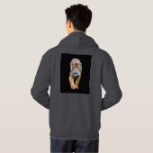 Custom Dark Gray Doppelseitig Walking Tiger Mens Hoodie (Schwarz voll)