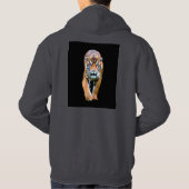 Custom Dark Gray Doppelseitig Walking Tiger Mens Hoodie (Rückseite)