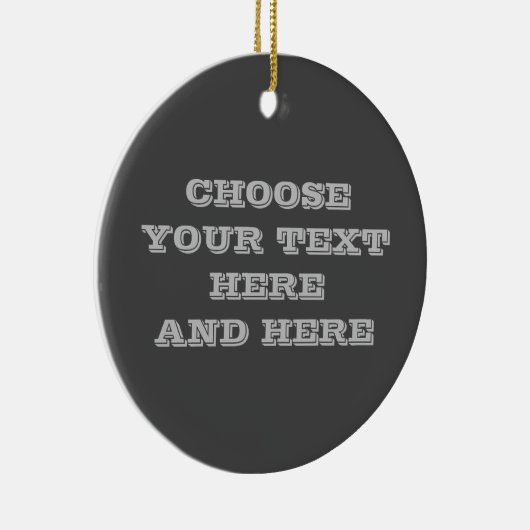 Custom Dark Gray Ornament - Ihr Text auf beiden Se (Rechts)