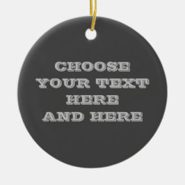 Custom Dark Gray Ornament - Ihr Text auf beiden Se