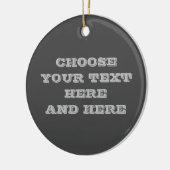 Custom Dark Gray Ornament - Ihr Text auf beiden Se (Links)
