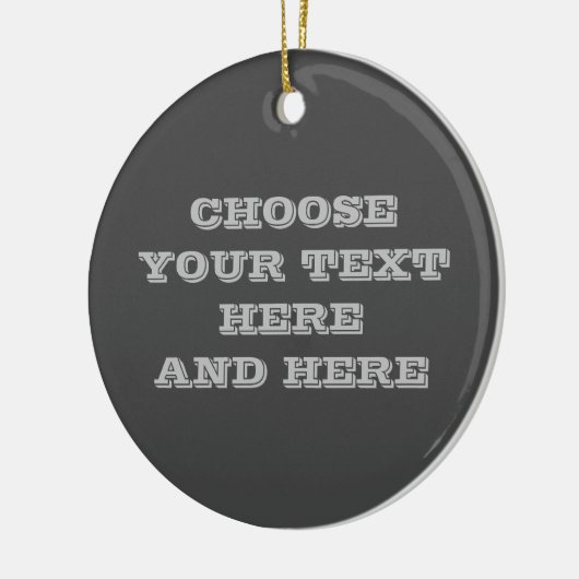 Custom Dark Gray Ornament - Ihr Text auf beiden Se (Links)
