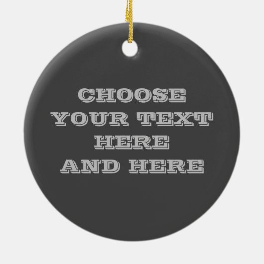 Custom Dark Gray Ornament - Ihr Text auf beiden Se (Hinten)