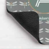 CUSTOM DARK GRAY TRENDY DRAGONFLY MOUSEPAD (Ecke)