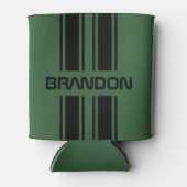 Custom Dark Green Black Auto Race Sport Stripes Dosenkühler (Vorderseite)