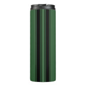 Custom Dark Green Black Auto Race Sport Stripes Thermosbecher (Rückseite)