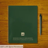 Custom Dark Green Gold Monogram Notebook Notizblock