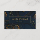 Custom Dark Navy Blue Gold Glitzer Beruflich Visitenkarte (Vorderseite)