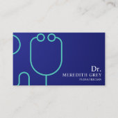 Custom Dark Navy Blue White Doctors Extravagant Visitenkarte (Vorderseite)