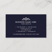 Custom Dark Navy Blue White Real Anwesen Agent Visitenkarte (Rückseite)