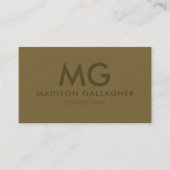 Custom Dark Olive Green Brown Beruflich Visitenkarte (Vorderseite)