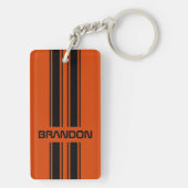 Custom Dark Orange Black Auto Race Sport Strip Schlüsselanhänger (Rückseite)