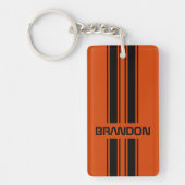 Custom Dark Orange Black Auto Race Sport Strip Schlüsselanhänger (Vorderseite)